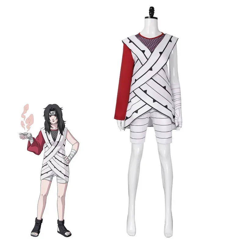 Naruto: Sarutobi Asuma | White Striped Battle Suit Cosplay Costume
