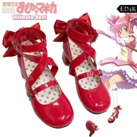 Puella Magi Madoka Magica: Kaname Madoka | Red Bow Boots Cosplay