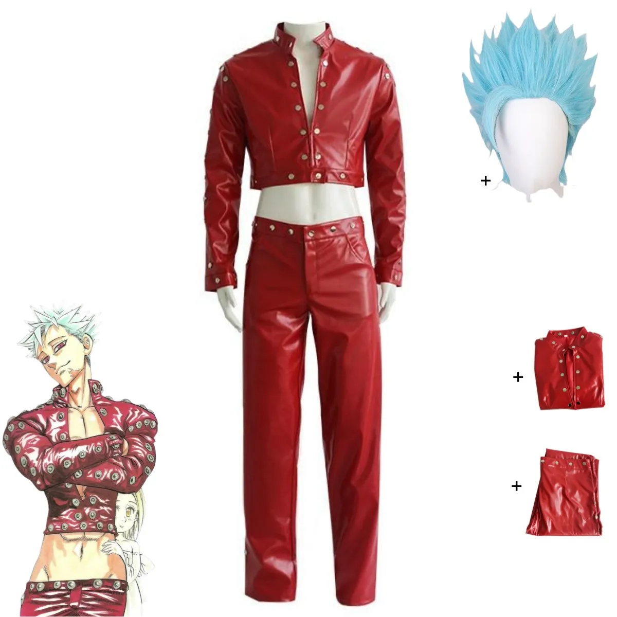 The Seven Deadly Sins: Ban | Red Jacket Cosplay Costume Set