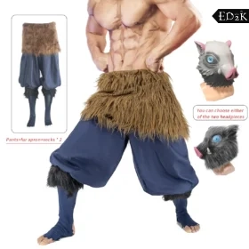 Demon Slayer: Kimetsu no Yaiba: Inosuke Hashibira | Boar Mask and Waraji Sandals Cosplay Set