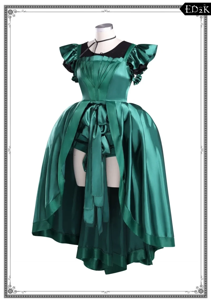 Wednesday: Agnes Demille | Green High-Low Gothic Gown Costume Cosplay