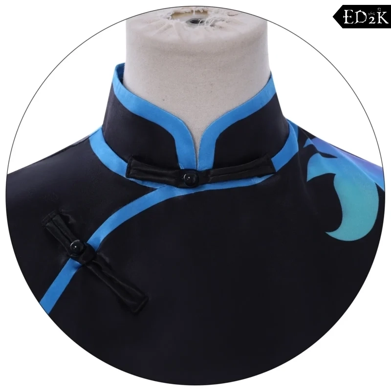 Identity Ⅴ: Qi Shiyi (Antiquarian) | Blue Cheongsam Uniform Costume Dress Cosplay