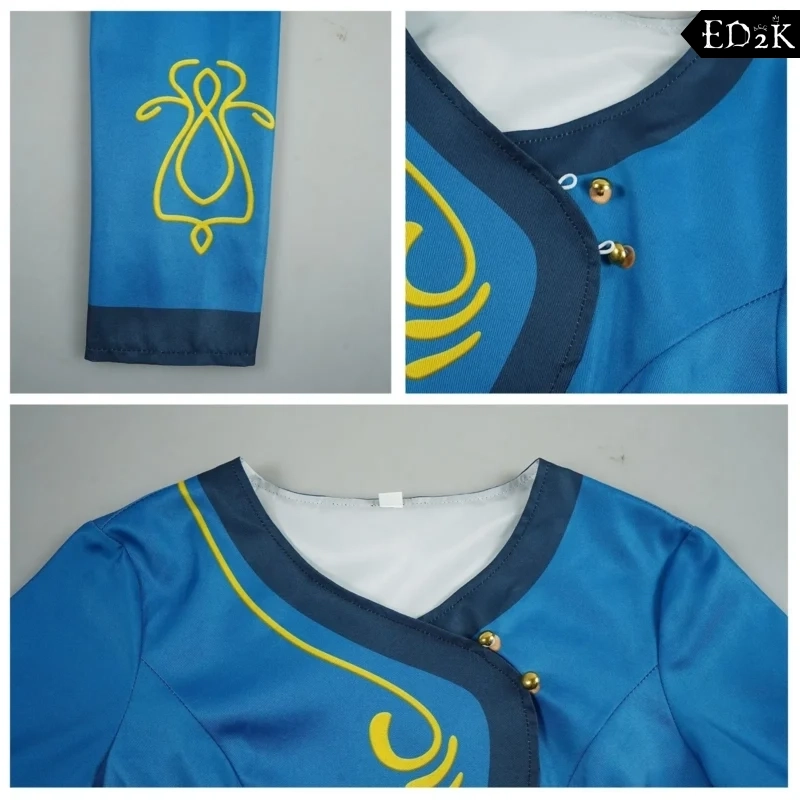 Spellbound: Ellian Princess | Blue Printed Cheongsam-Style Dress Costume Cosplay