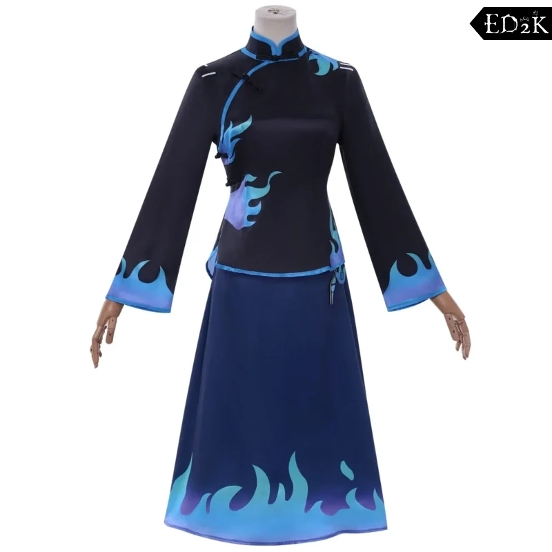 Identity Ⅴ: Qi Shiyi (Antiquarian) | Blue Cheongsam Uniform Costume Dress Cosplay