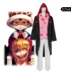 One Piece: Donquixote Rosinante | Black Plush Jacket and Pink Shirt Costume Cosplay