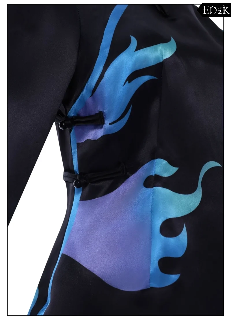Identity Ⅴ: Qi Shiyi (Antiquarian) | Blue Cheongsam Uniform Costume Dress Cosplay