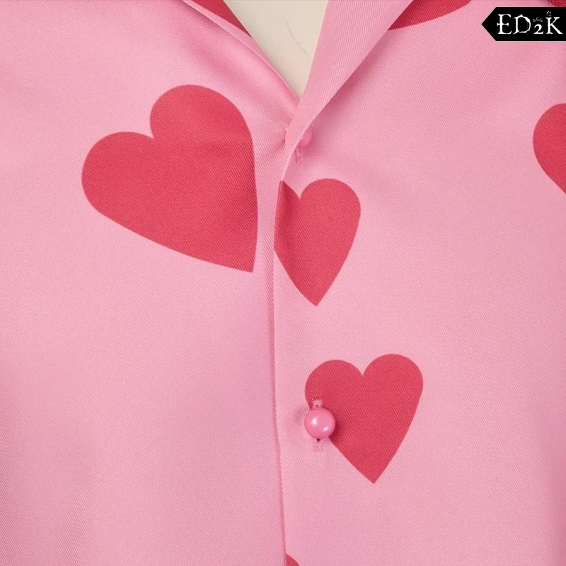 One Piece: Donquixote Rosinante | Black Plush Jacket and Pink Shirt Costume Cosplay