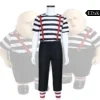 Alice in Wonderland: Tweedledee And Tweedledum | Black and White Striped Mime Costume Cosplay