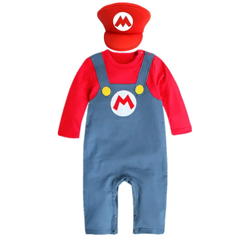 Alternative view of Donkey Kong: Mario Bros (Luigi Mario And Mario Mario) | Baby Boy Fleece Hooded Bodysuit Costume Cosplay