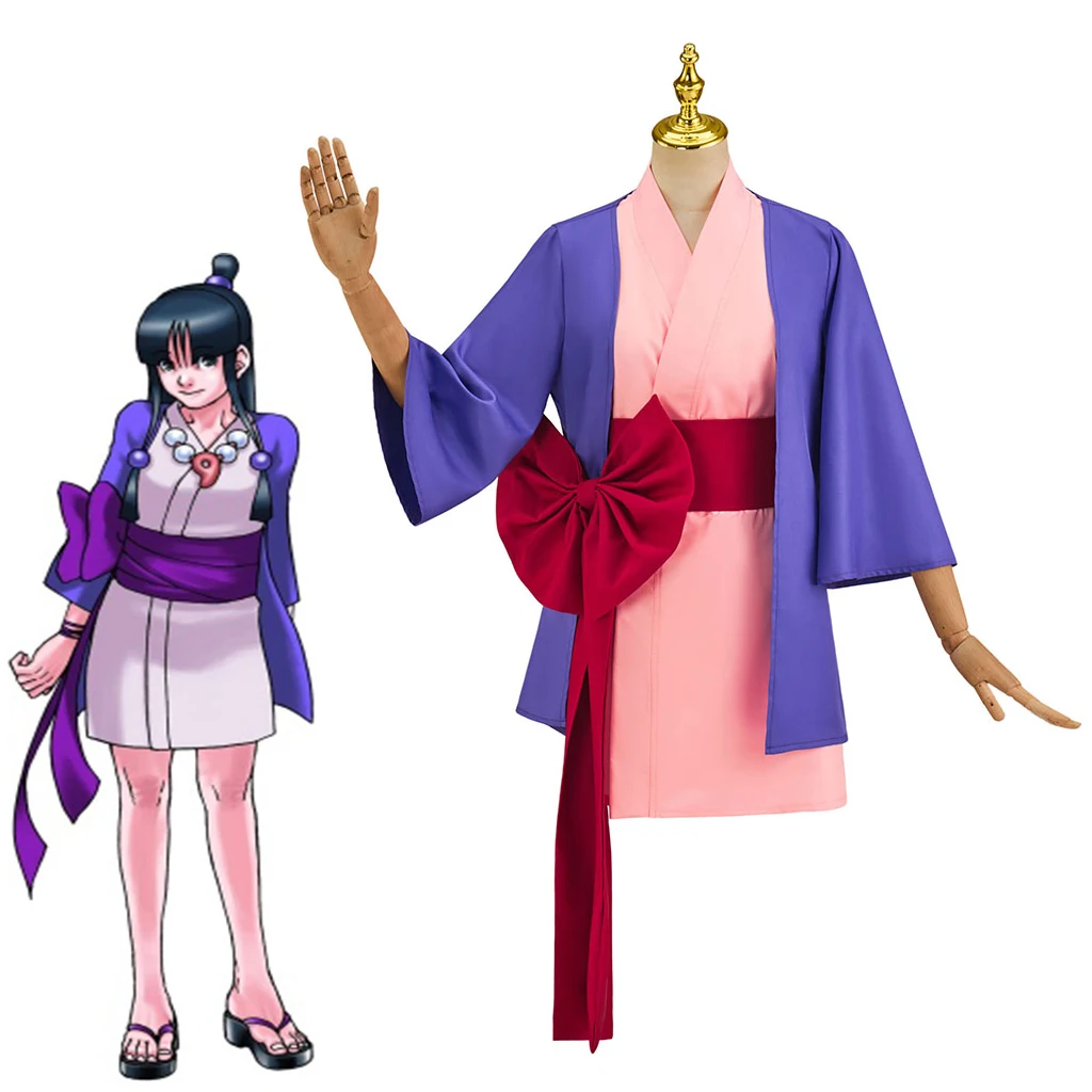 Gyakuten Saiban (Ace Attorney): Maya Fey | Purple Pink Spirit Medium Cosplay Costume