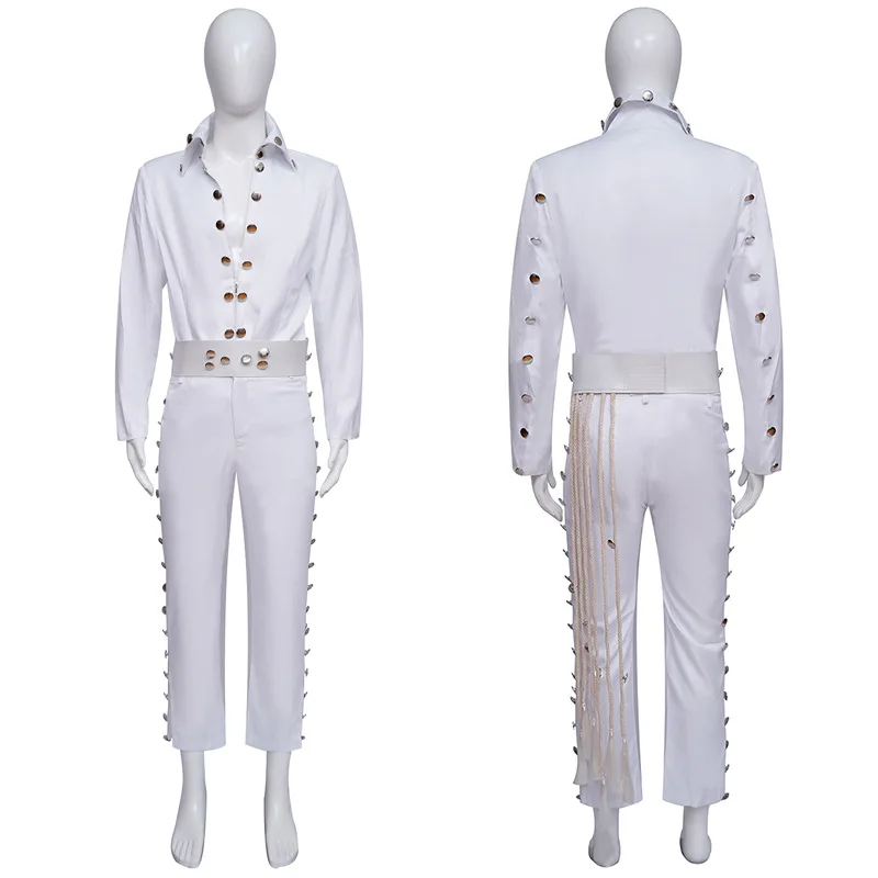 Elvis Presley (Elvis Aaron Presley) | White Jumpsuit Cosplay Costume