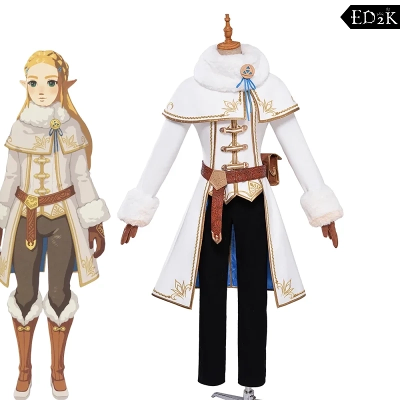 Legend of Zelda: Princess Zelda | White Winter Princess Warrior Cosplay Costume