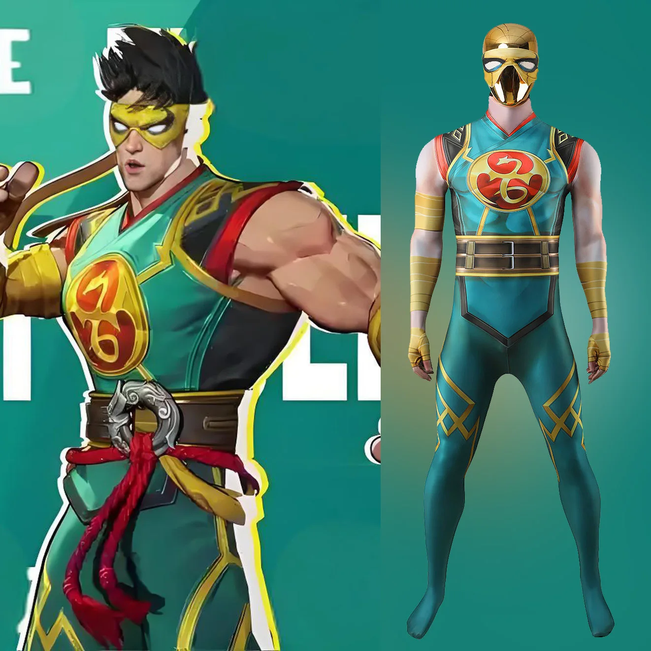 Marvel Rivals: Iron Fist | Green Cosplay Jumpsuit Costume Set