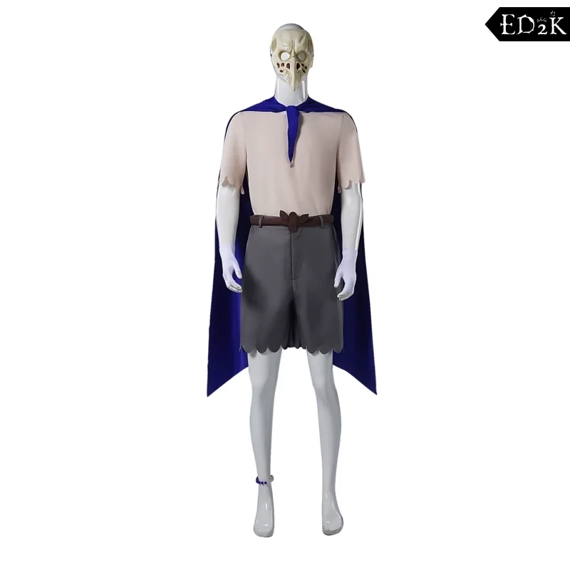 Alternative view of Little Nightmares: Low | Gray Cosplay Costume with Cloak and Mask