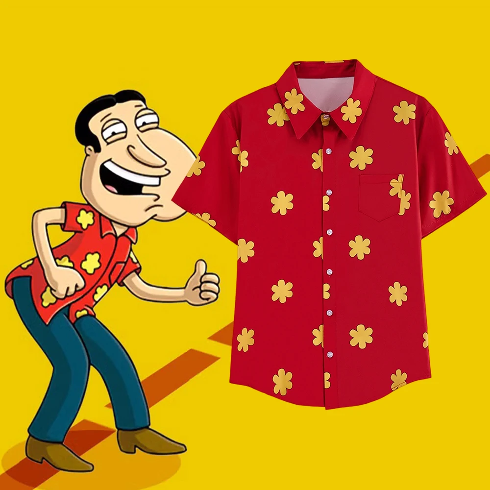 Family Guy: Glenn Quagmire | Red Cosplay Button-Up Shirt