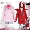 NEEDY GIRL OVERDOSE: Rain ( Ame) | Pink And Red KAngel Cosplay Hoodie Costume Set