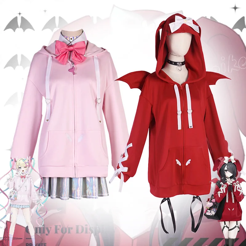 NEEDY GIRL OVERDOSE: Rain ( Ame) | Pink And Red KAngel Cosplay Hoodie Costume Set