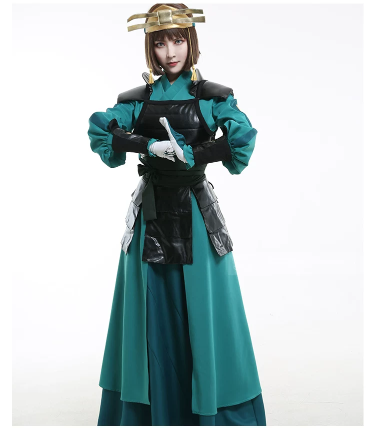 Alternative view of [Pre-Order] Avatar: The Last Airbender: Suki | Green Kyoshi Warrior Battle Suit Cosplay Costume Set