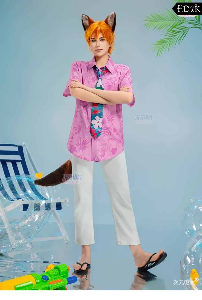 Alternative view of [Pre-Order] Zootopia: Nick Wilde | Pink Cosplay Costume Set