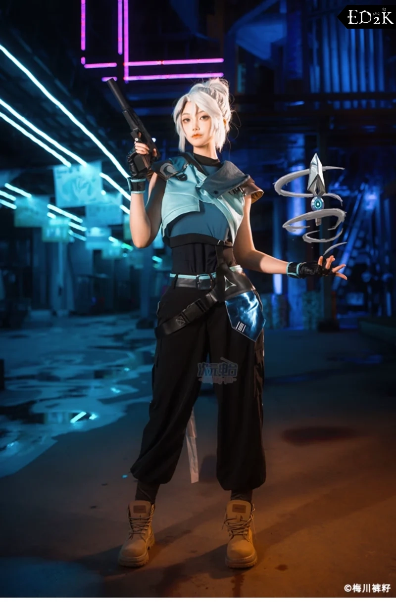 Alternative view of [Pre-Order] VALORANT: Joon-Hee | Green Tactical Outfit Cosplay Costume